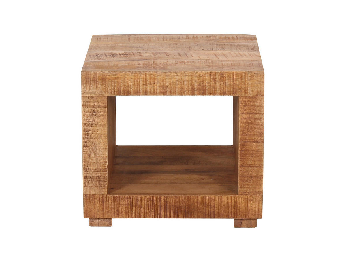 COUCHTISCH Mangoholz massiv 50/50/45 cm quadratisch Naturfarben  - Naturfarben, Design, Holz (50/50/45cm) - Livetastic