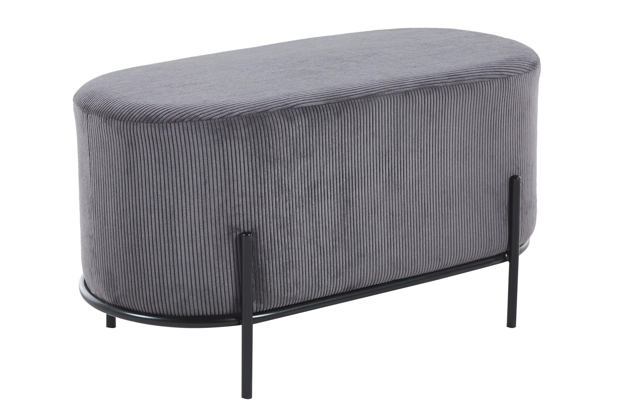HOCKER in Textil Grau  - Schwarz/Grau, MODERN, Textil/Metall (80/42/40cm) - Livetastic