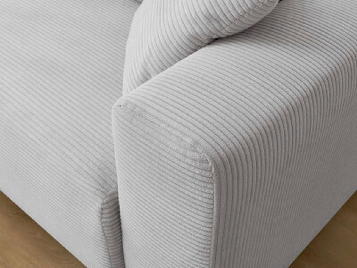 ECKSOFA Ottomane links  ATILLA Hellgrau Cord  - Hellgrau/Schwarz, MODERN, Kunststoff/Textil (149/244cm)