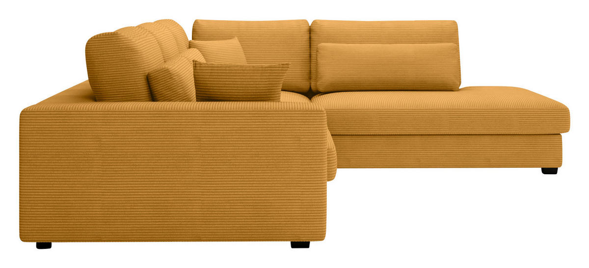 ECKSOFA in Cord Gelb  - Gelb/Schwarz, Konventionell, Kunststoff/Textil (314/250cm) - Carryhome
