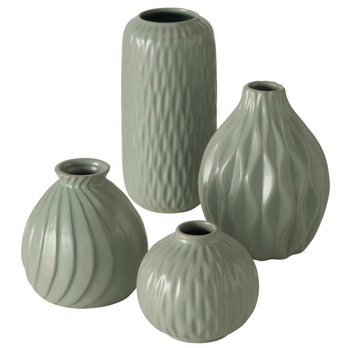 VASE  - Grün, Basics, Keramik (9cm) - Ambia Home