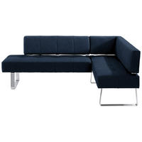 ECKBANK 227/165 cm Mikrofaser Edelstahlfarben, Dunkelblau Metall   - Edelstahlfarben/Dunkelblau, Design, Textil/Metall (227/165cm) - Moderano
