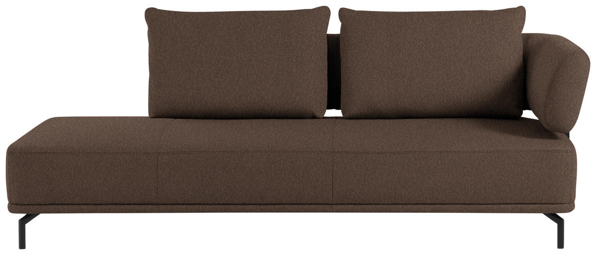 RÉCAMIERE in Flachgewebe Braun  - Schwarz/Braun, Design, Textil/Metall (227/89/101cm) - Dieter Knoll