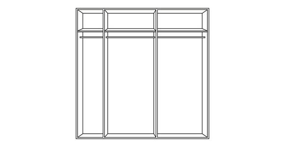 SCHWEBETÜRENSCHRANK in Eichefarben, Weiß - Eichefarben/Alufarben, Design, Holzwerkstoff/Metall (250/236/68cm) - Hom`in