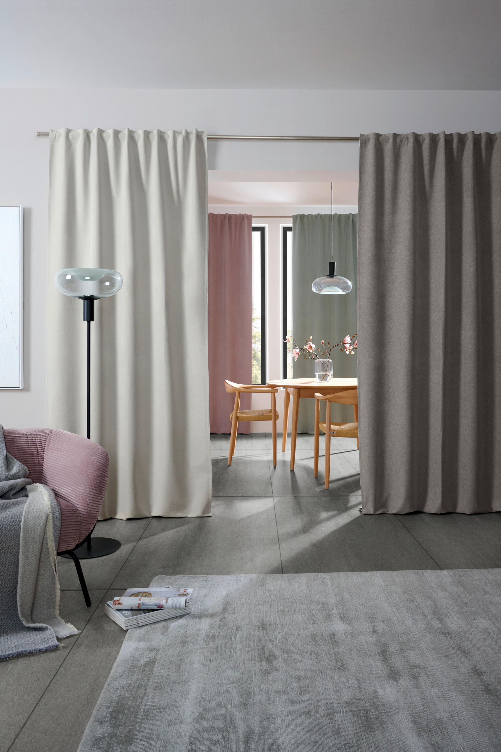 FERTIGVORHANG  Verdunkelung  135/300 cm   - Grau, KONVENTIONELL, Textil (135/300cm) - Esposa