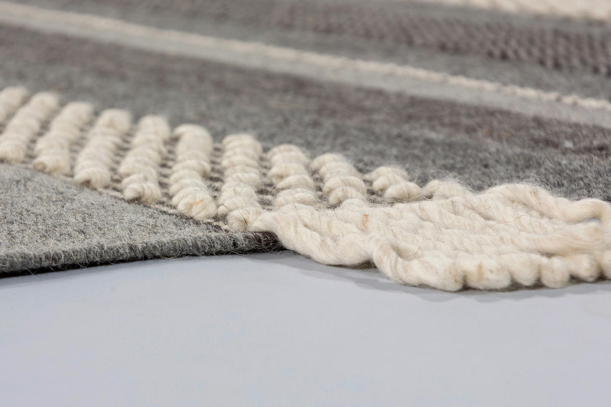 HANDWEBTEPPICH 140/200 cm Botana Dunkelgrau, Beige  - Dunkelgrau/Beige, KONVENTIONELL, Textil (140/200cm) - Schöner Wohnen