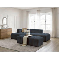 ECKSOFA  ANNECY Dunkelblau Bouclé  - Schwarz/Dunkelblau, MODERN, Kunststoff/Textil (170/262cm)