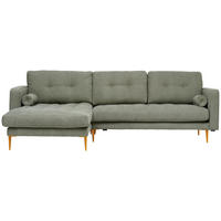 ECKSOFA Olivgrün beflockt  - Goldfarben/Olivgrün, Design, Textil/Metall (165/277cm) - Livetastic