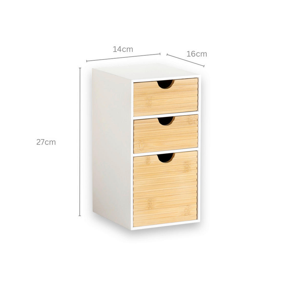 TISCHORGANIZER    14/16/27 cm  - Naturfarben/Weiß, Basics, Holz/Holzwerkstoff (14/16/27cm) - Kesper