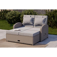 LOUNGESOFA 126/110/95/30,5/82/64 cm Stahl  - Grau, MODERN, Kunststoff/Textil (126/110/95/30,5/82/64cm) - Ambia Garden