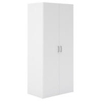 KLEIDERSCHRANK in Weiss  - Weiss/Silberfarben, Basics, Holzwerkstoff/Metall (77,6/175,4/49,5cm) - MID.YOU