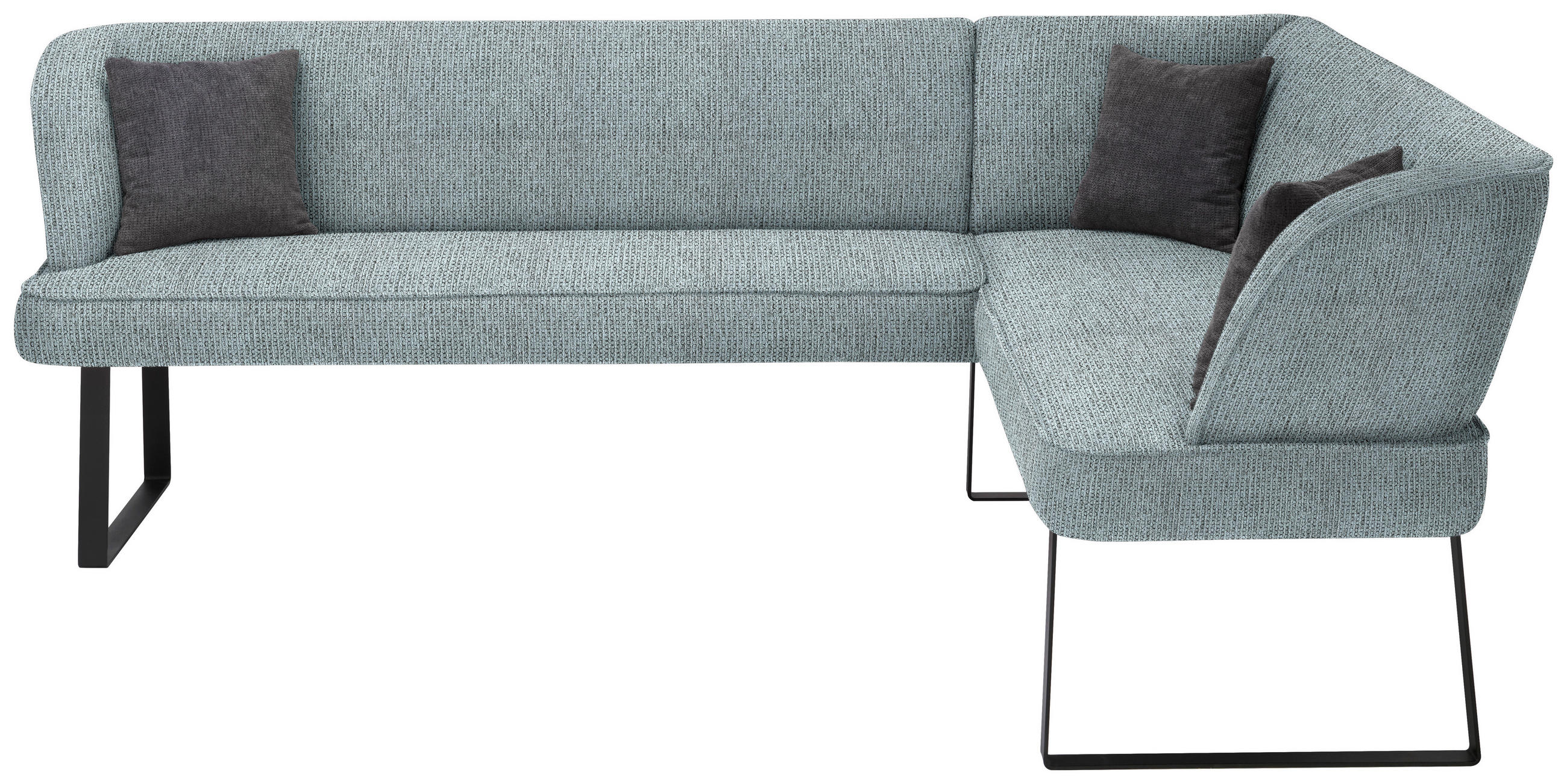 ECKBANK 233/189 cm Webstoff Türkis Metall   - Türkis/Schwarz, Design, Textil/Metall (233/189cm) - Novel