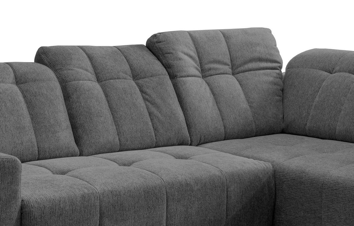 ECKSOFA in Chenille Anthrazit  - Anthrazit/Schwarz, Modern, Textil/Metall (261/200cm) - Livetastic