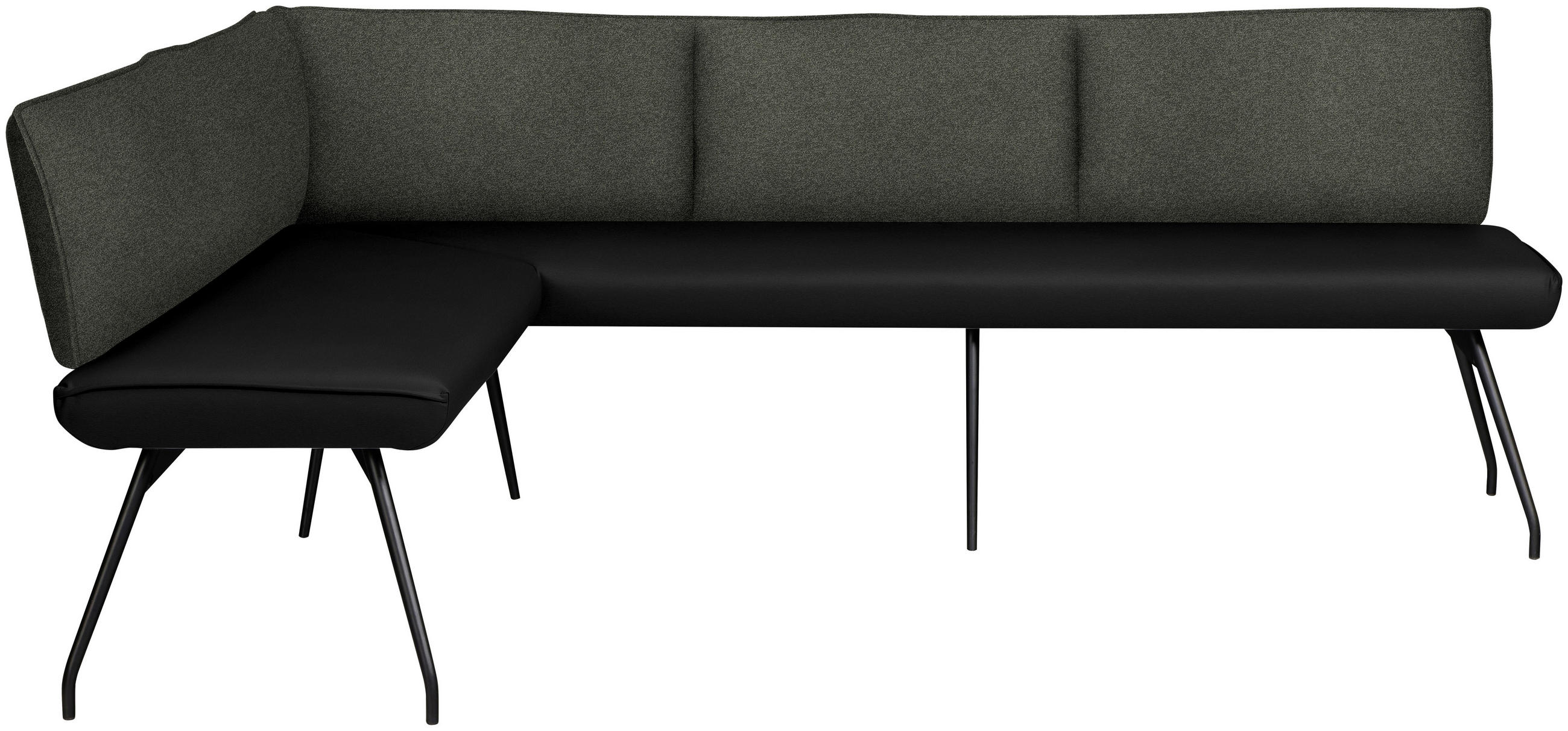 ECKBANK 155/235 cm Mikrofaser Graublau   - Graublau/Anthrazit, Design, Textil/Metall (155/235cm) - Moderano