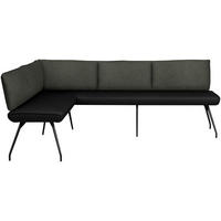 ECKBANK 155/215 cm Mikrofaser Schwarz   - Anthrazit/Schwarz, Design, Textil/Metall (155/215cm) - Moderano