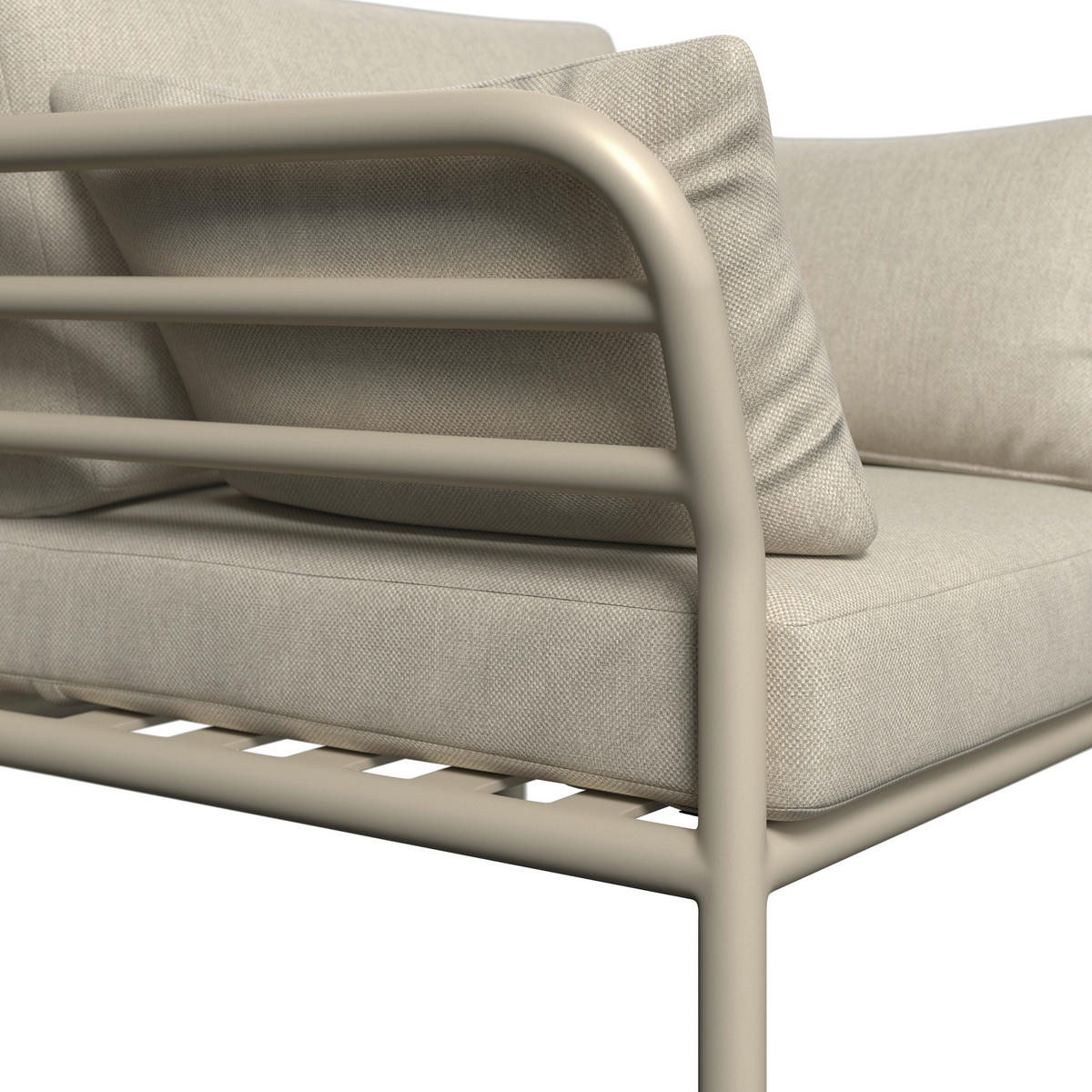 LOUNGESESSEL Sandfarben, Beige Aluminium  - Sandfarben/Beige, Design, Textil/Metall (83/69/93cm) - Amatio