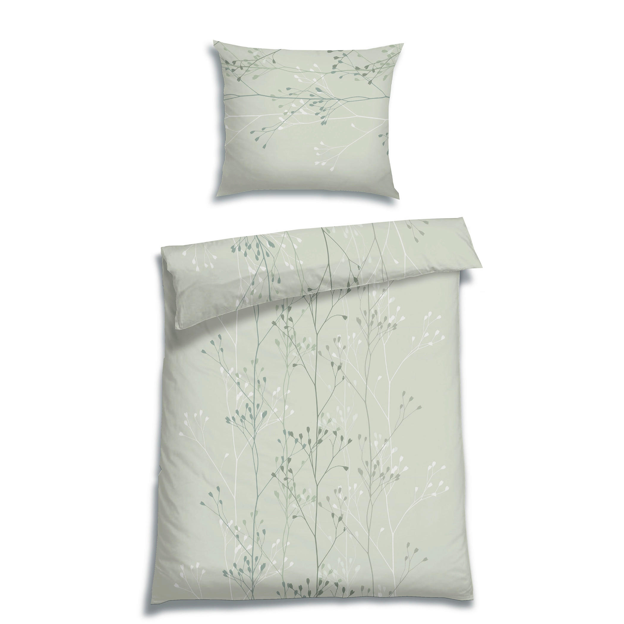 BETTWÄSCHE 2-teilig Musselin 140/220 cm  - Salbeigrün, Basics, Textil (140/220cm) - Florella