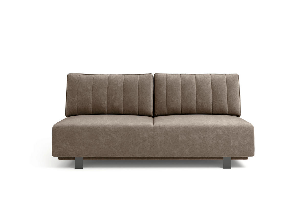SCHLAFSOFA OLIVIO Velours Dunkelgrau  inkl. Bettkasten, Schlaffunktion  - Dunkelgrau/Schwarz, Basics, Holz/Textil (200/90/95cm) - Livetastic