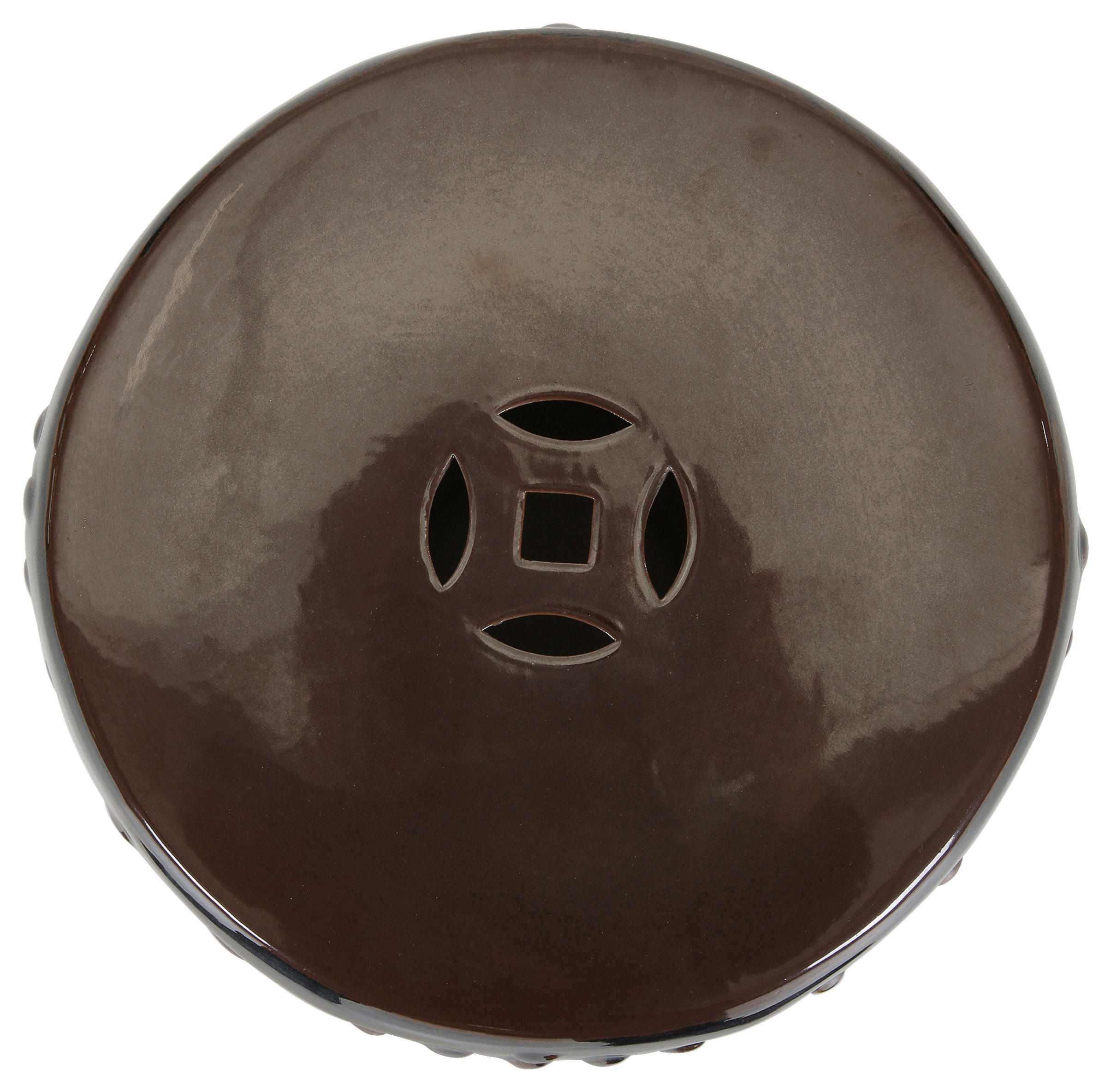 BEISTELLTISCH Braun, Rosa rund  - Braun/Rosa, Design, Keramik (33/45cm) - Carryhome