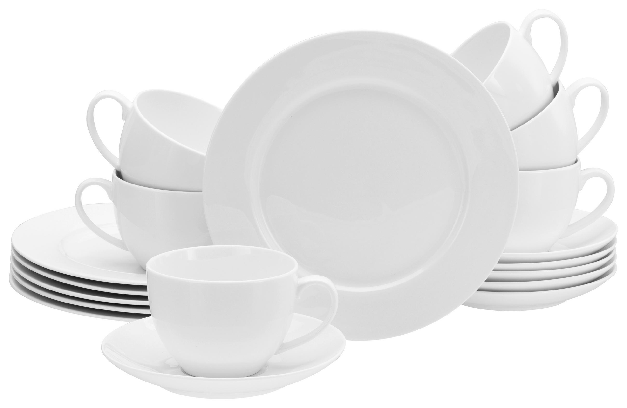 Ritzenhoff & Breker Kaffeeservice „Isabella“ – 18-teilig, Fine-China-Porzellan, Weiß Mit Ornamenten | Für 6 Personen, Spülmaschinengeeignet