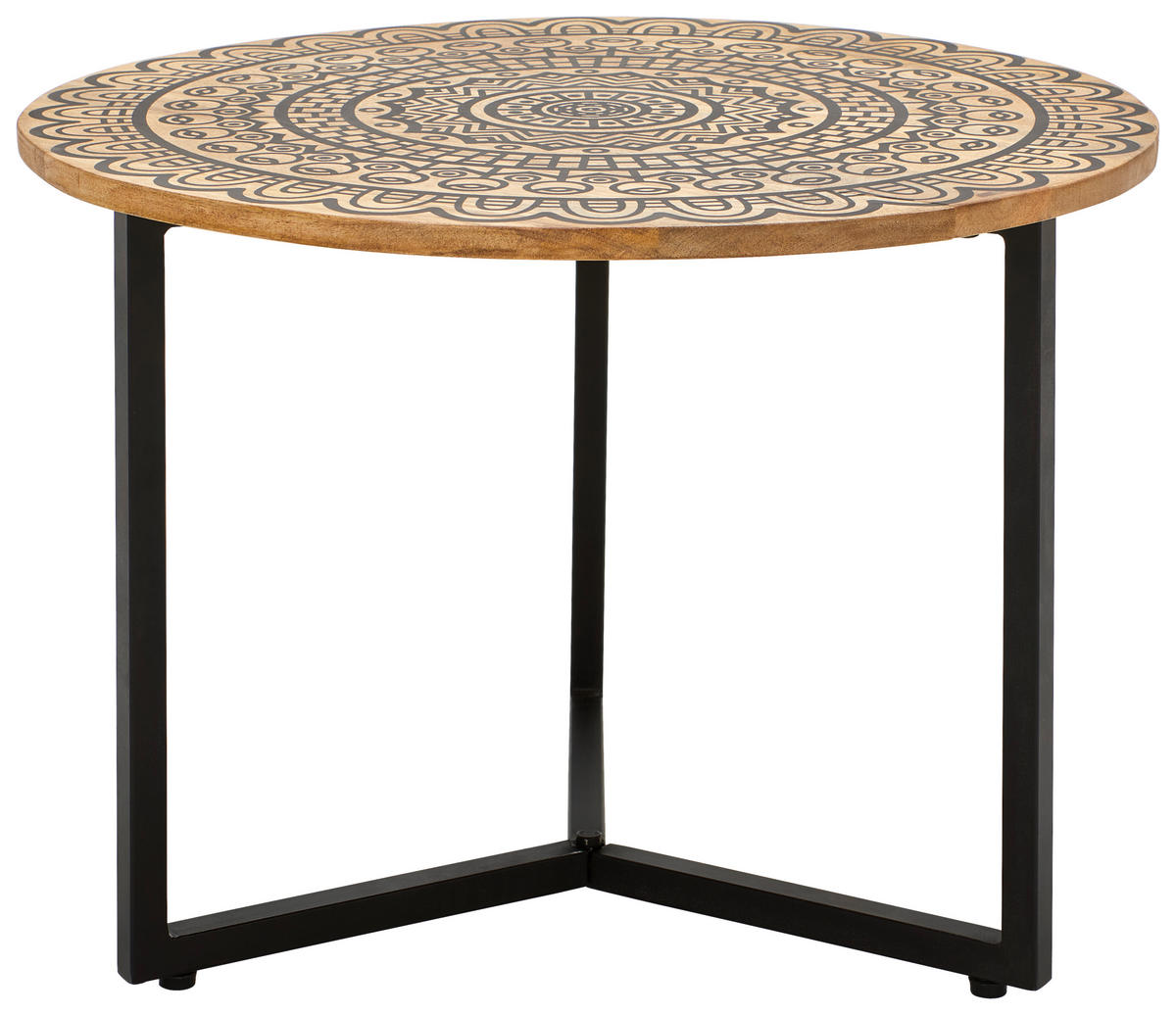 KONFERENČNÍ STOLEK, přírodní barvy, černá, dřevo, kov, 60/60/40 cm - černá/přírodní barvy, Natur, kov/dřevo (60/60/40cm) - Livetastic