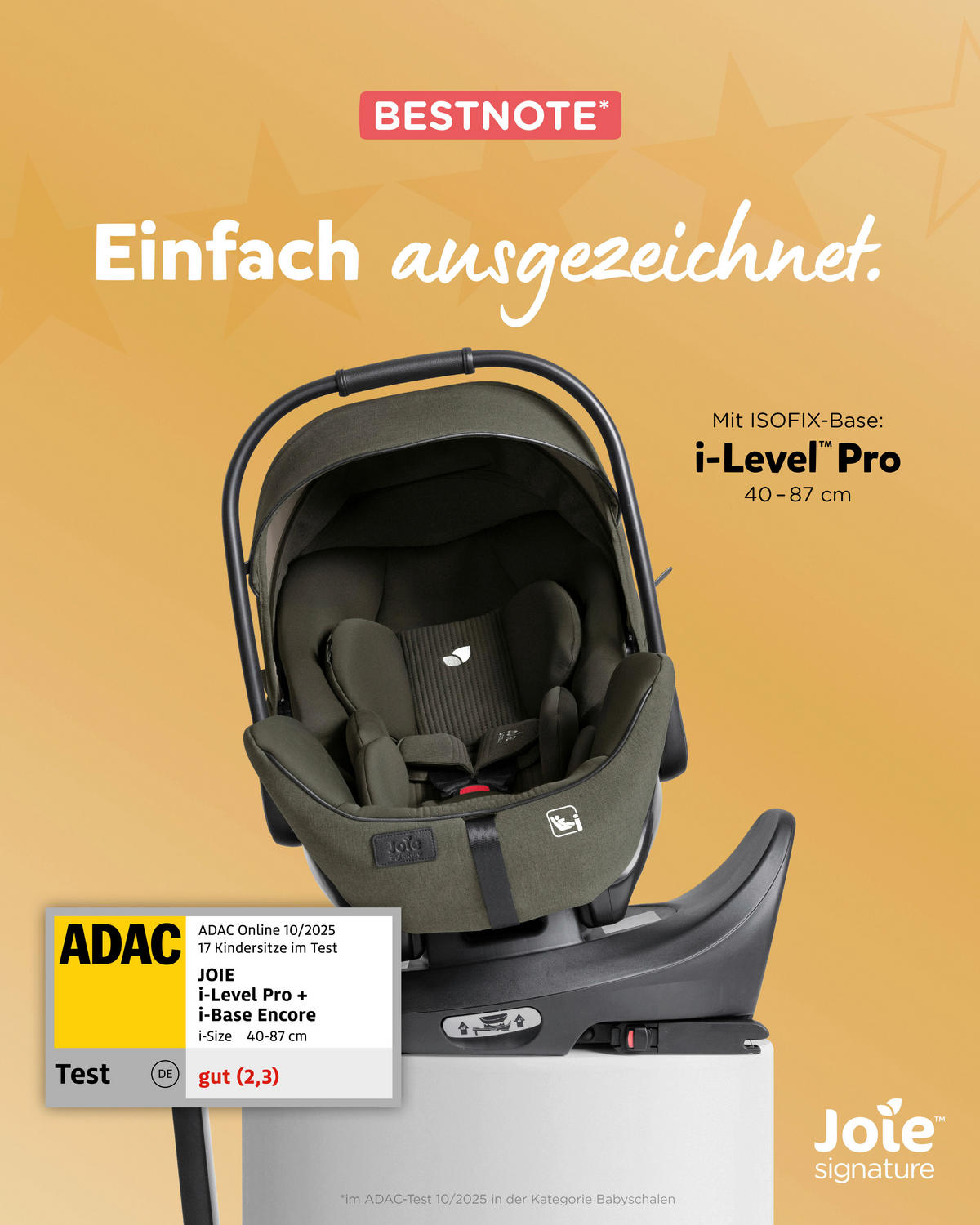 BABYSCHALE i-Level Pro Ebony   - Graublau, Basics, Textil (36/56/68cm) - JOIE SIGNATURE