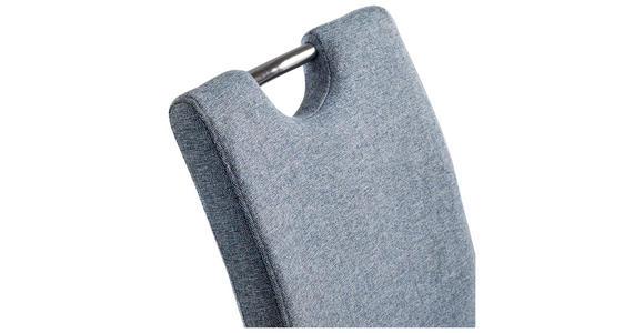 SCHWINGSTUHL  in Eisen Webstoff  - Blau/Chromfarben, Design, Textil/Metall (44/98/58cm) - Carryhome