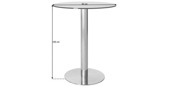 BARTISCH in Metall, Glas 65/65/105 cm - Edelstahlfarben/Grau, Design, Glas/Metall (65/65/105cm) - Dieter Knoll
