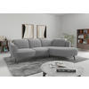 ECKSOFA in Flachgewebe Grau  309/199 cm  - Schwarz/Grau, KONVENTIONELL, Textil/Metall (309/199cm) - Sit & More