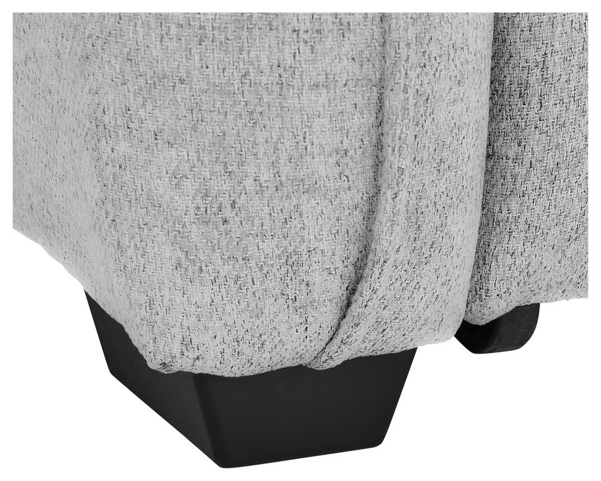 ECKSOFA in Flachgewebe Hellgrau  - Hellgrau/Schwarz, Modern, Kunststoff/Textil (182/237cm) - Carryhome