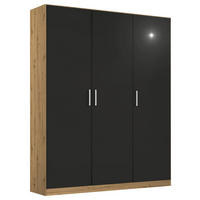 DREHTÜRENSCHRANK  in Eiche Artisan, Grau  - Chromfarben/Eiche Artisan, MODERN, Holzwerkstoff/Kunststoff (136/210/54cm) - Rauch Möbel