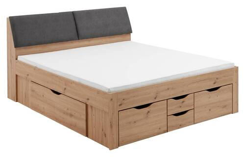 STAURAUMBETT 180/200 cm  in Eiche Artisan  - Eiche Artisan/Grau, KONVENTIONELL, Holzwerkstoff (180/200cm) - Boxxx