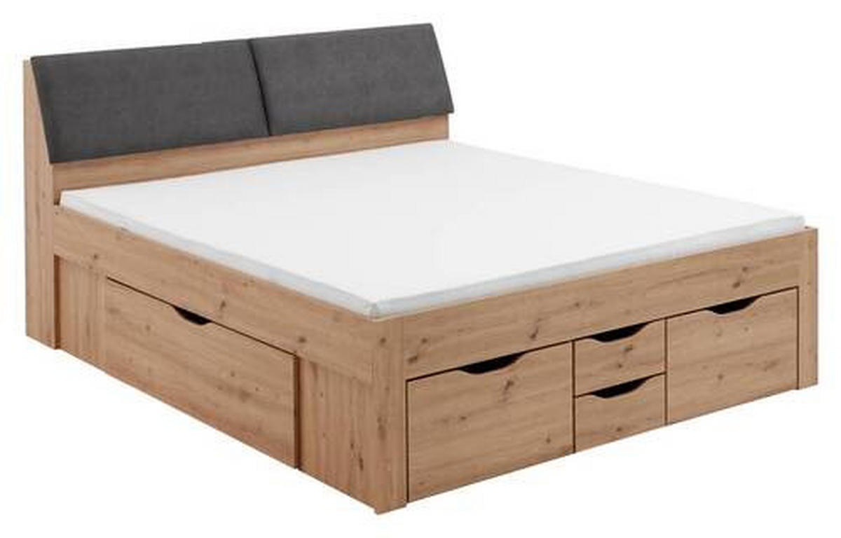 STAURAUMBETT 180/200 cm  in Eiche Artisan  - Eiche Artisan/Grau, KONVENTIONELL, Holzwerkstoff (180/200cm) - Boxxx