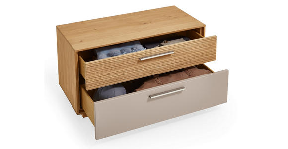 GARDEROBE 5-teilig in 170/195/40 cm - Taupe/Eichefarben, Design, Glas/Holz (170/195/40cm) - Novel
