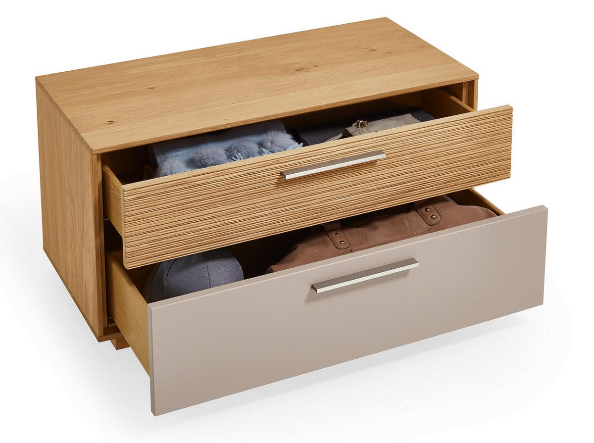 GARDEROBE 5-teilig  in 170/195/40 cm  - Taupe/Eichefarben, Design, Glas/Holz (170/195/40cm)