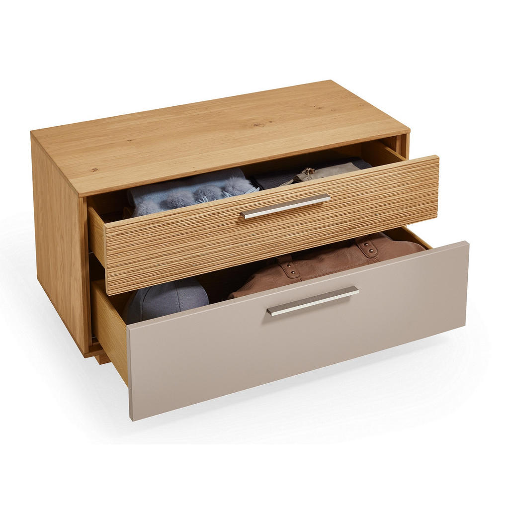 Thumbnail - Xxxl Garderobe, Anthrazit, Taupe, Eiche, Holz, Textil, Holzwerkstoff, 5-teilig, Eiche, furniert, massiv, teilmassiv, 160...