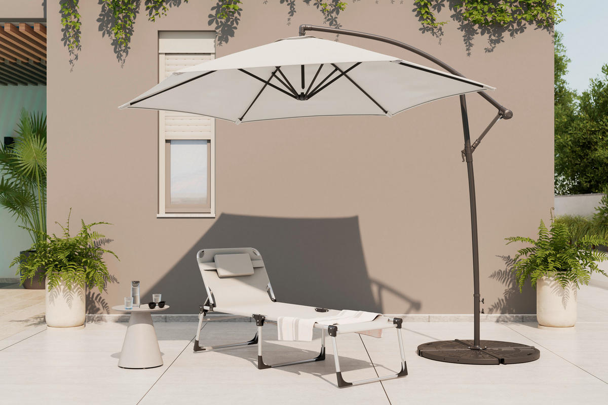 DREIBEINLIEGE 71/40/192 cm  - Grauweiß, MODERN, Textil/Metall (71/40/192cm) - Ambia Garden