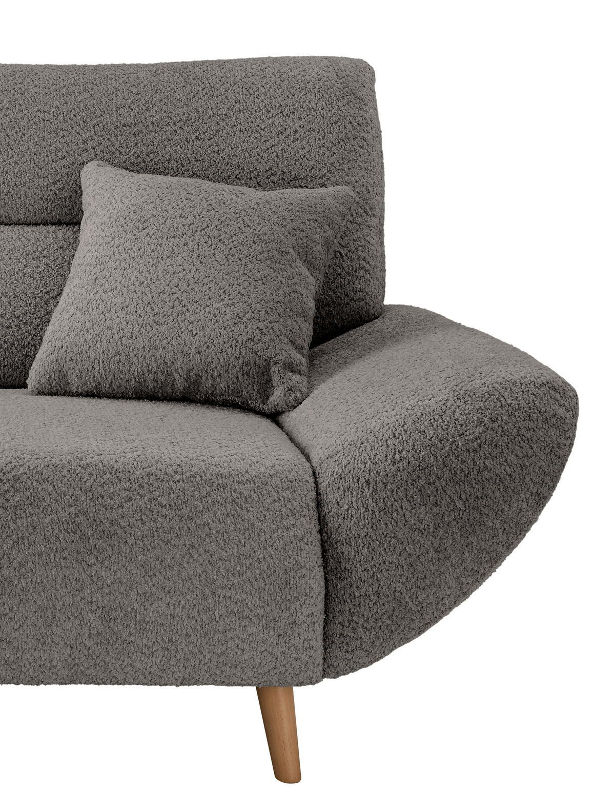 ECKSOFA in Bouclé Anthrazit  - Wildeiche/Anthrazit, Konventionell, Holz/Textil (166/290cm) - MID.YOU