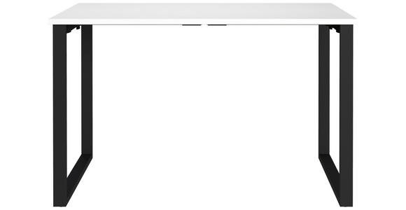 SCHREIBTISCH 120/80/75 cm  in Schwarz, Weiß  - Schwarz/Weiß, MODERN, Holzwerkstoff/Metall (120/80/75cm) - Novel