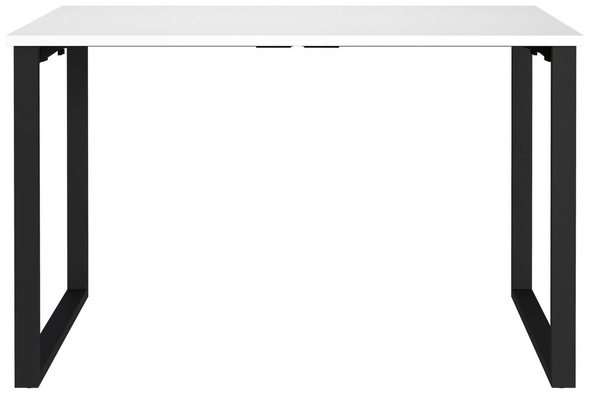 SCHREIBTISCH 120/80/75 cm  in Schwarz, Weiß  - Schwarz/Weiß, MODERN, Holzwerkstoff/Metall (120/80/75cm) - Novel