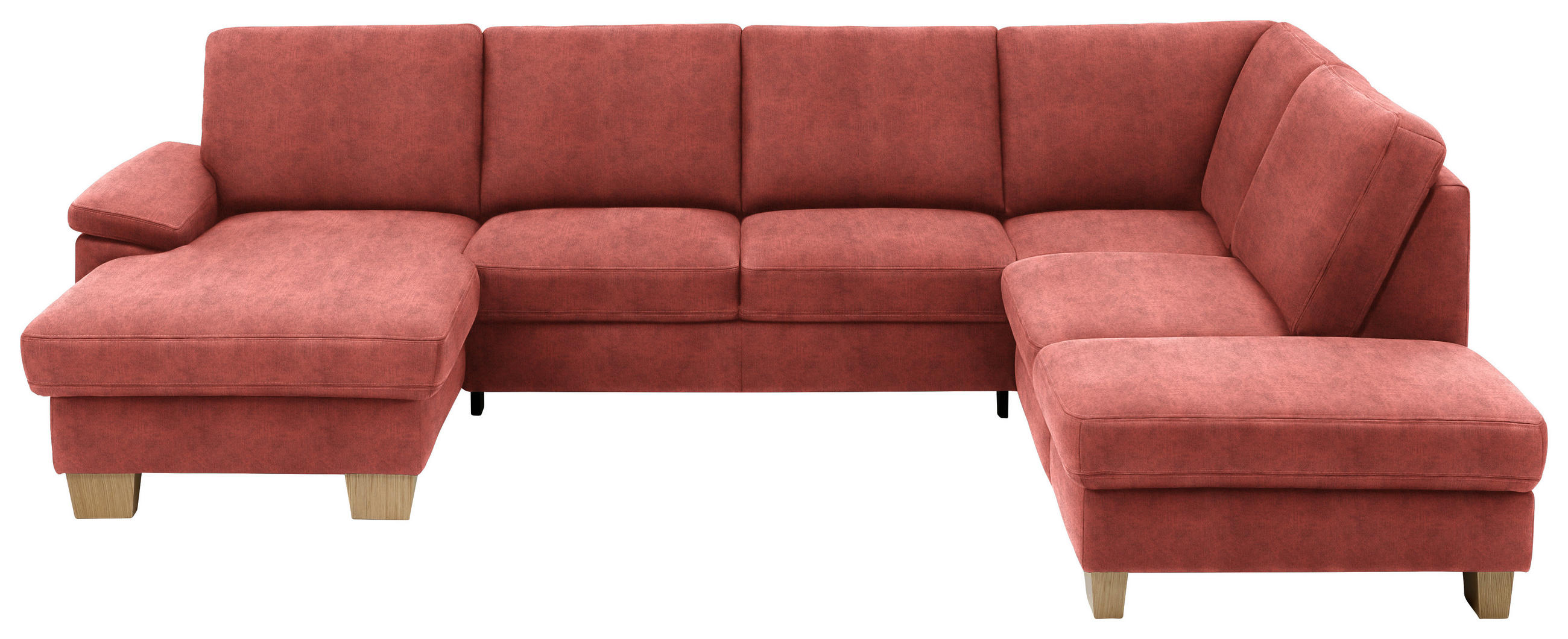 SOFFA i velour korall  - korall/ekfärgad, Klassisk, trä/textil (167/316/235cm) - Beldomo System