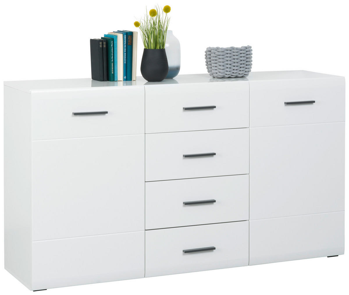 KOMODA, biela, 150/84,6/41,6 cm - biela, Basics, kompozitné drevo/plast (150/84,6/41,6cm) - Hom`in