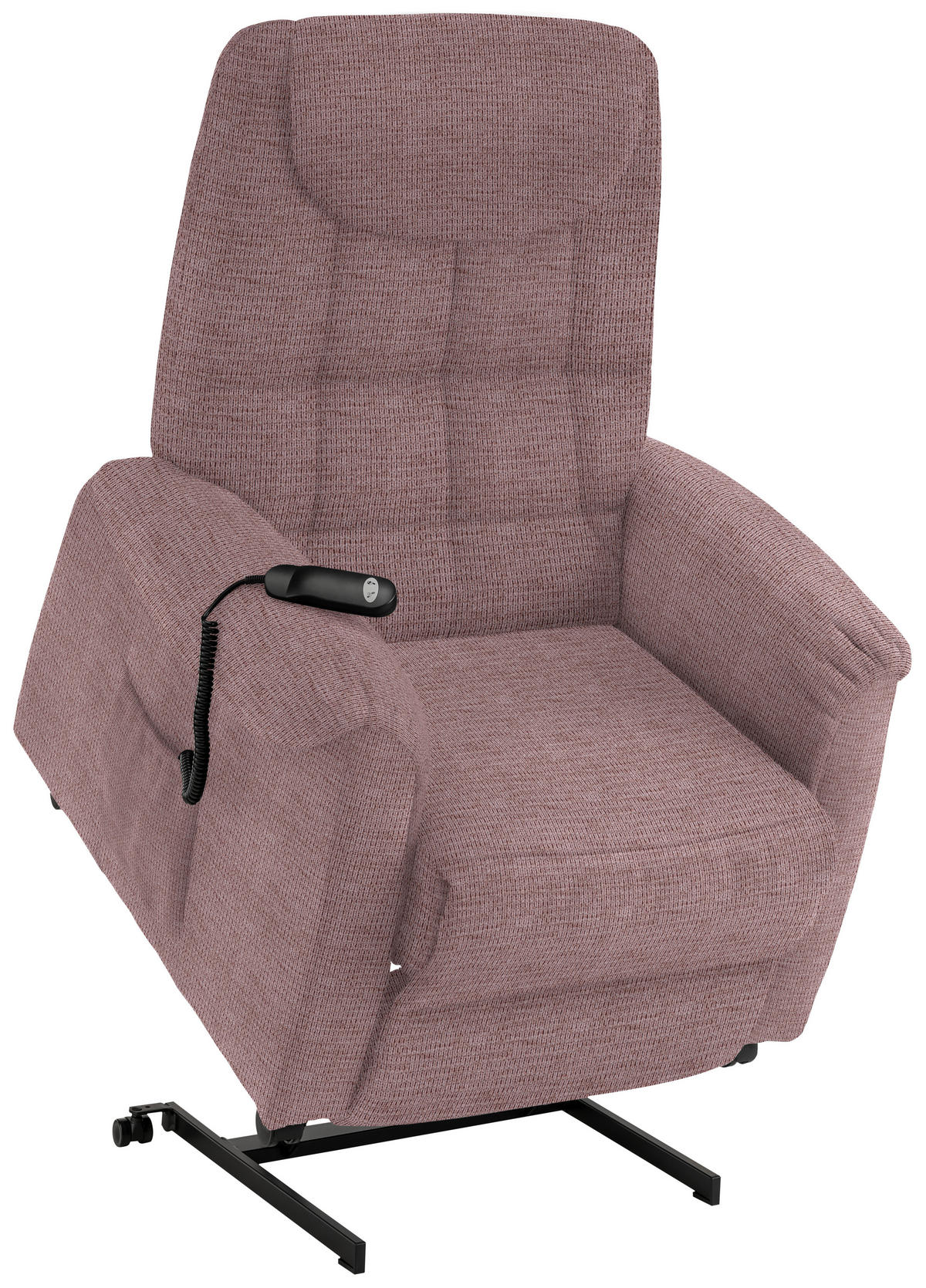 FERNSEHSESSEL  mit Relaxfunktion, Aufstehhilfe Mikrofaser Altrosa  - Schwarz/Altrosa, KONVENTIONELL, Kunststoff/Textil (83/113/92cm) - Xora