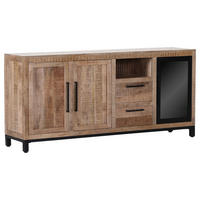 SIDEBOARD  in 175/80/43 cm  - Schwarz/Naturfarben, LIFESTYLE, Glas/Holz (175/80/43cm) - Landscape