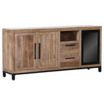 SIDEBOARD  in 175/80/43 cm  - Schwarz/Naturfarben, LIFESTYLE, Glas/Holz (175/80/43cm) - Landscape