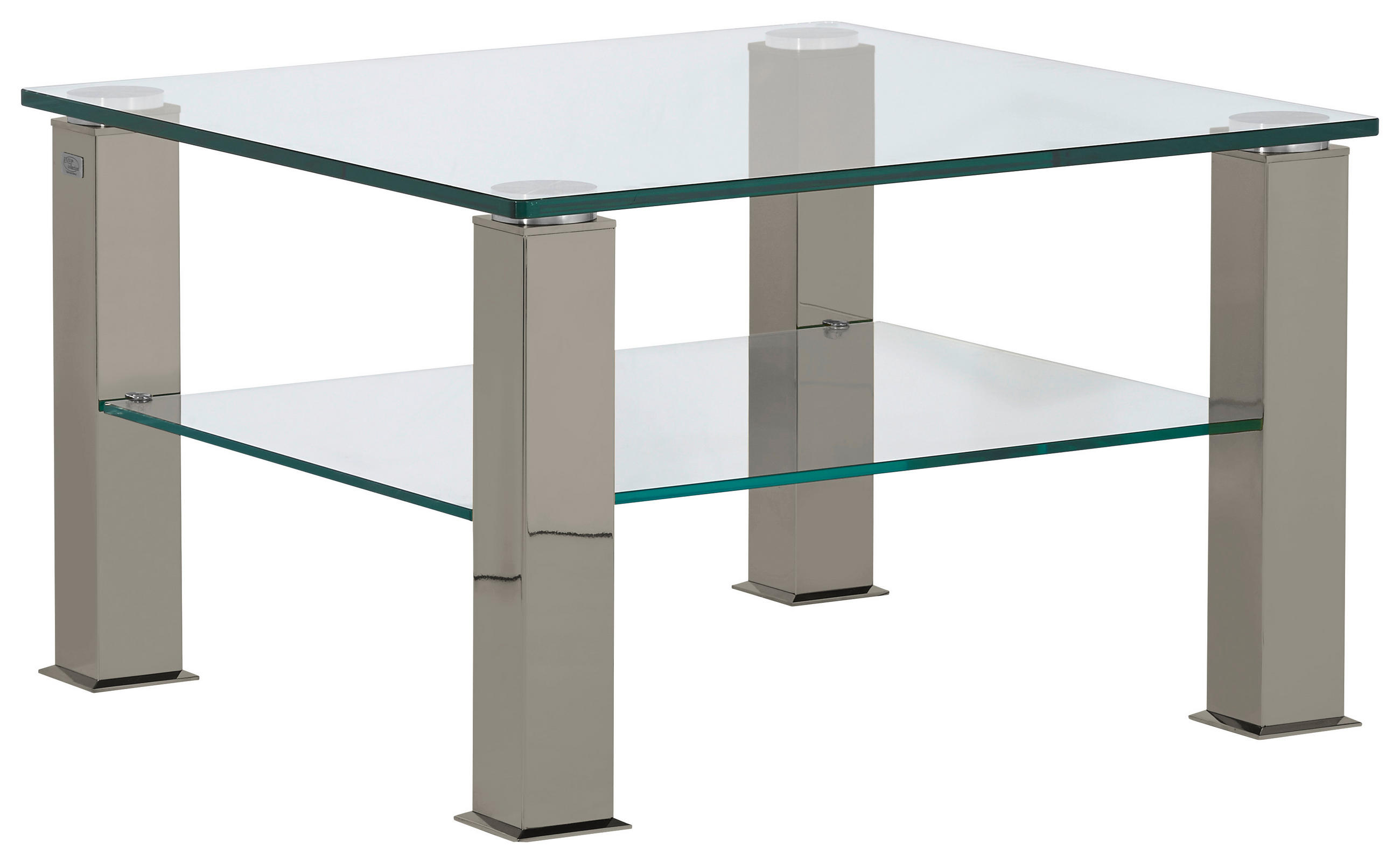 COUCHTISCH Kristallglas 75/75/42,5 cm quadratisch Grau  - Grau, Design, Glas/Kunststoff (75/75/42,5cm)