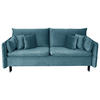 SCHLAFSOFA Velours Blau  - Blau/Schwarz, Design, Holz/Kunststoff (220/96/102cm) - MID.YOU
