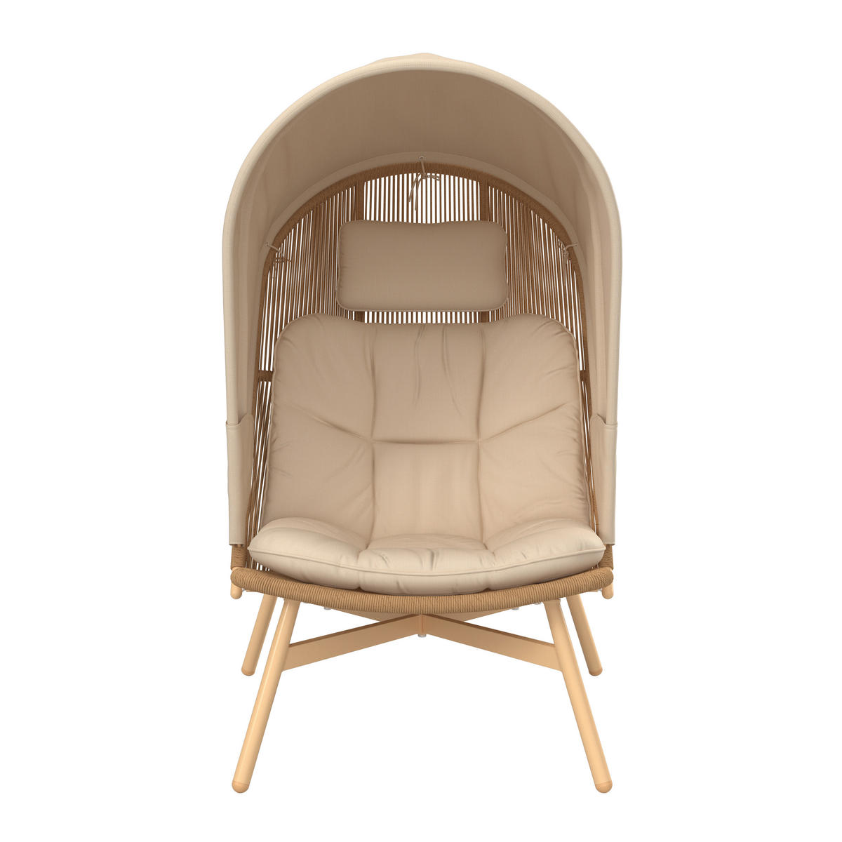 SONNENINSEL 84/71/141/38/114/50 cm Eisen  - Beige/Naturfarben, MODERN, Kunststoff/Textil (84/71/141/38/114/50cm) - Ambia Garden
