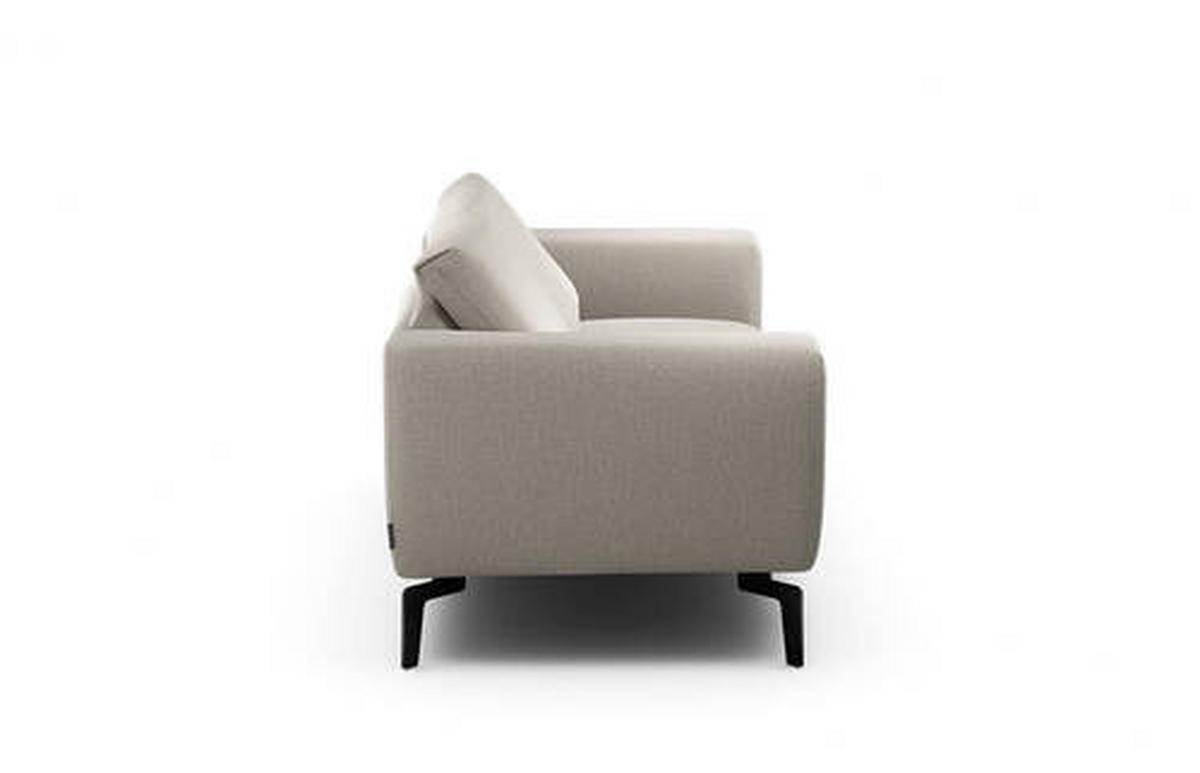 2-SITZER-SOFA in Chenille Naturfarben  - Schwarz/Naturfarben, Design, Textil/Metall (180/86/86-94cm) - SENSOO