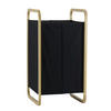 WÄSCHEKORB - Schwarz/Naturfarben, Design, Holz/Textil (40/70/36cm) - Ambia Home